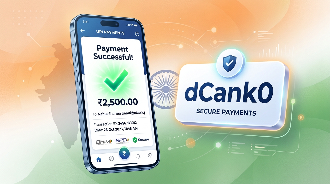 BHIM app referral code dCank0 displayed on a smartphone screen for easy UPI registration and rewards